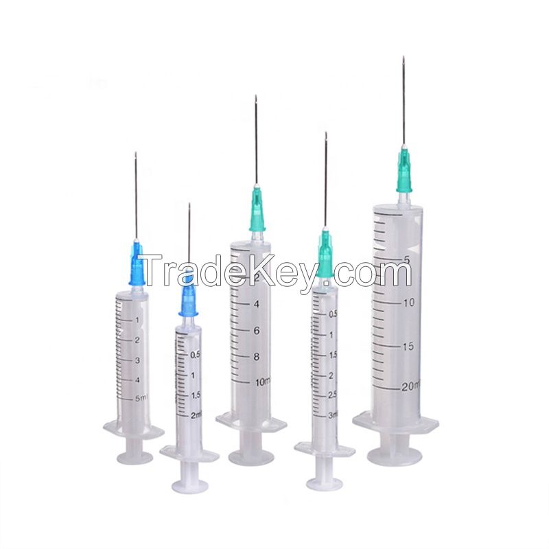 sterile medical plastic disposable syringe with needle