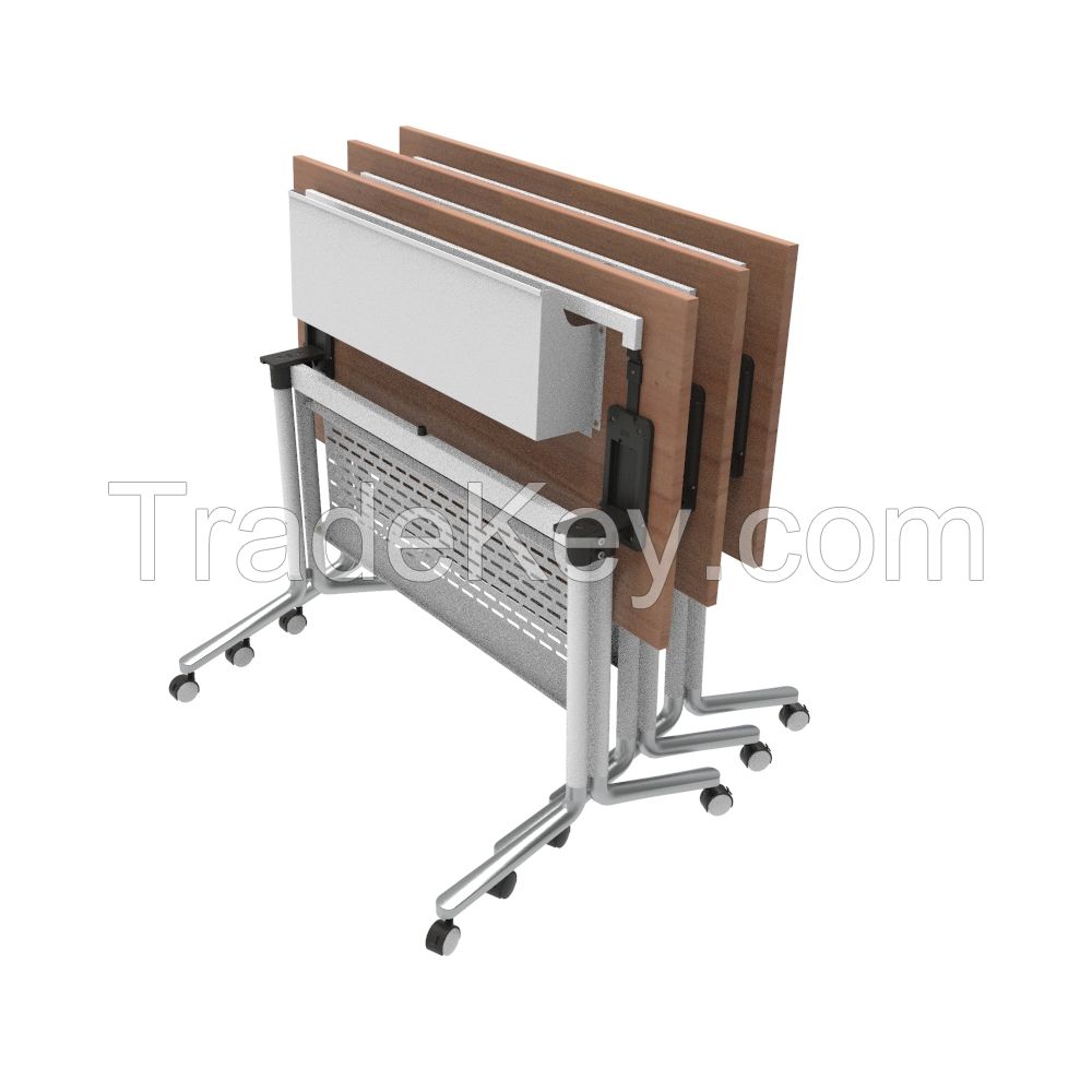 Modern office furniture training desk wood conference table foldable training folding table with wheels