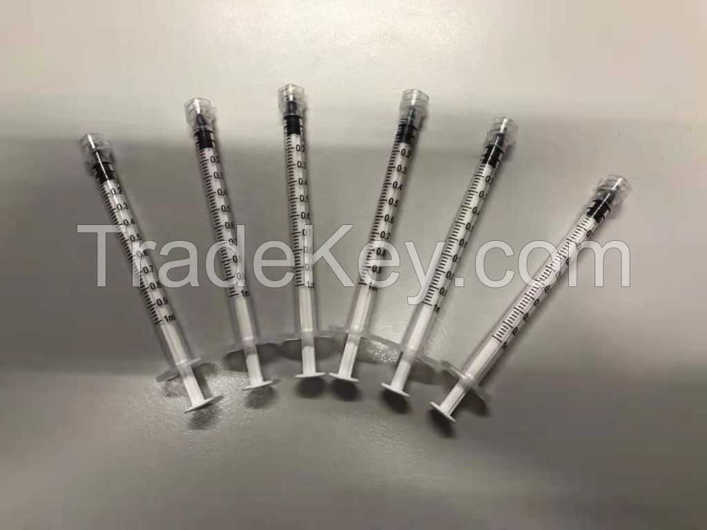 sterile medical plastic disposable syringe with needle