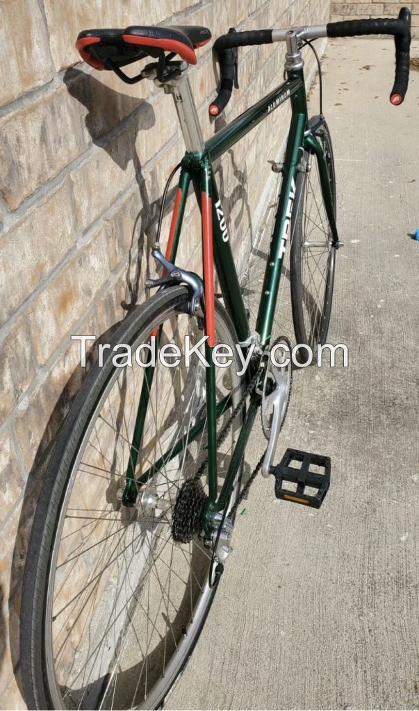 TREK 1200 ALUMINUM GREEN 57CM ROAD BIKE-MADE IN USA 1990 7X2