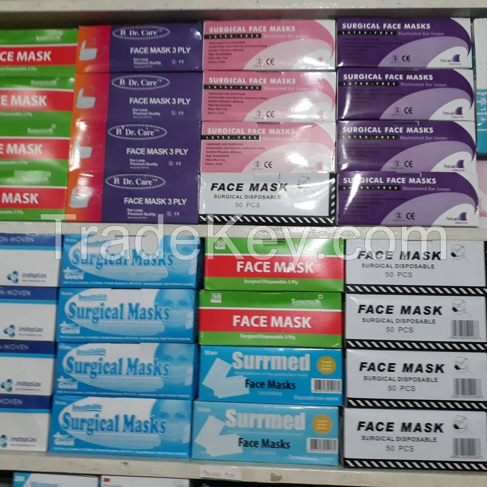 MEDICAL FACE MASKS, SURGICAL FACE MASKS, DISPOSABLE EARLOOP FACE MASKS EXPORTER