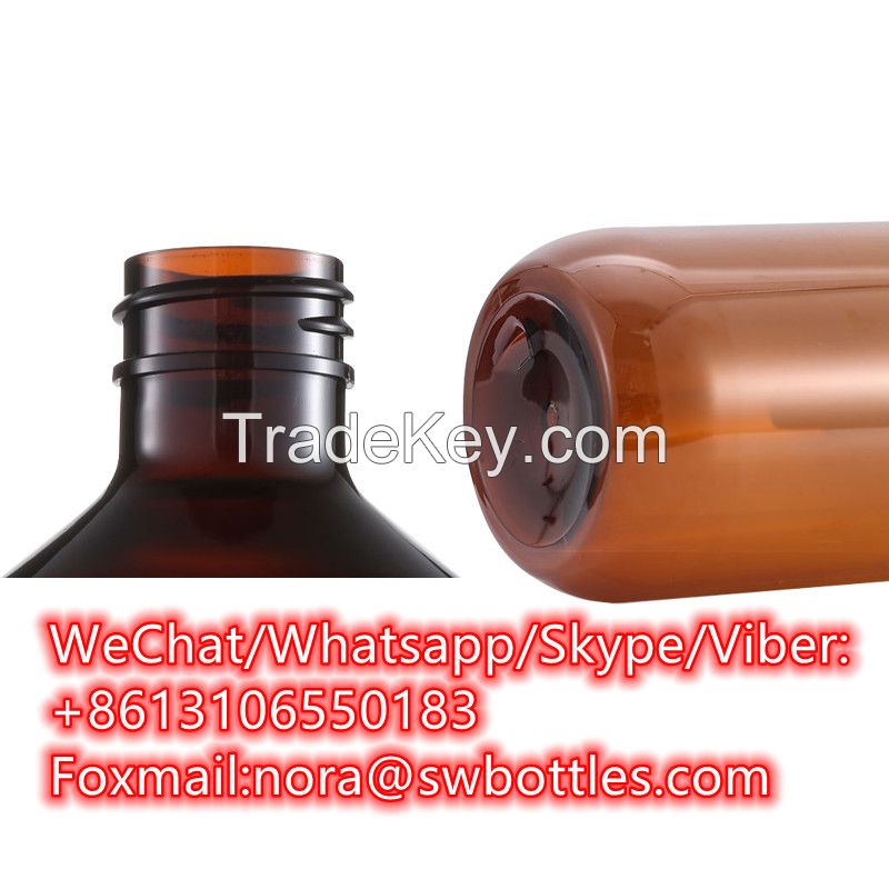 Luxury customized unique LOGO empty PET plastic lotion pump bottles 300ml shampoo and conditioner bottles