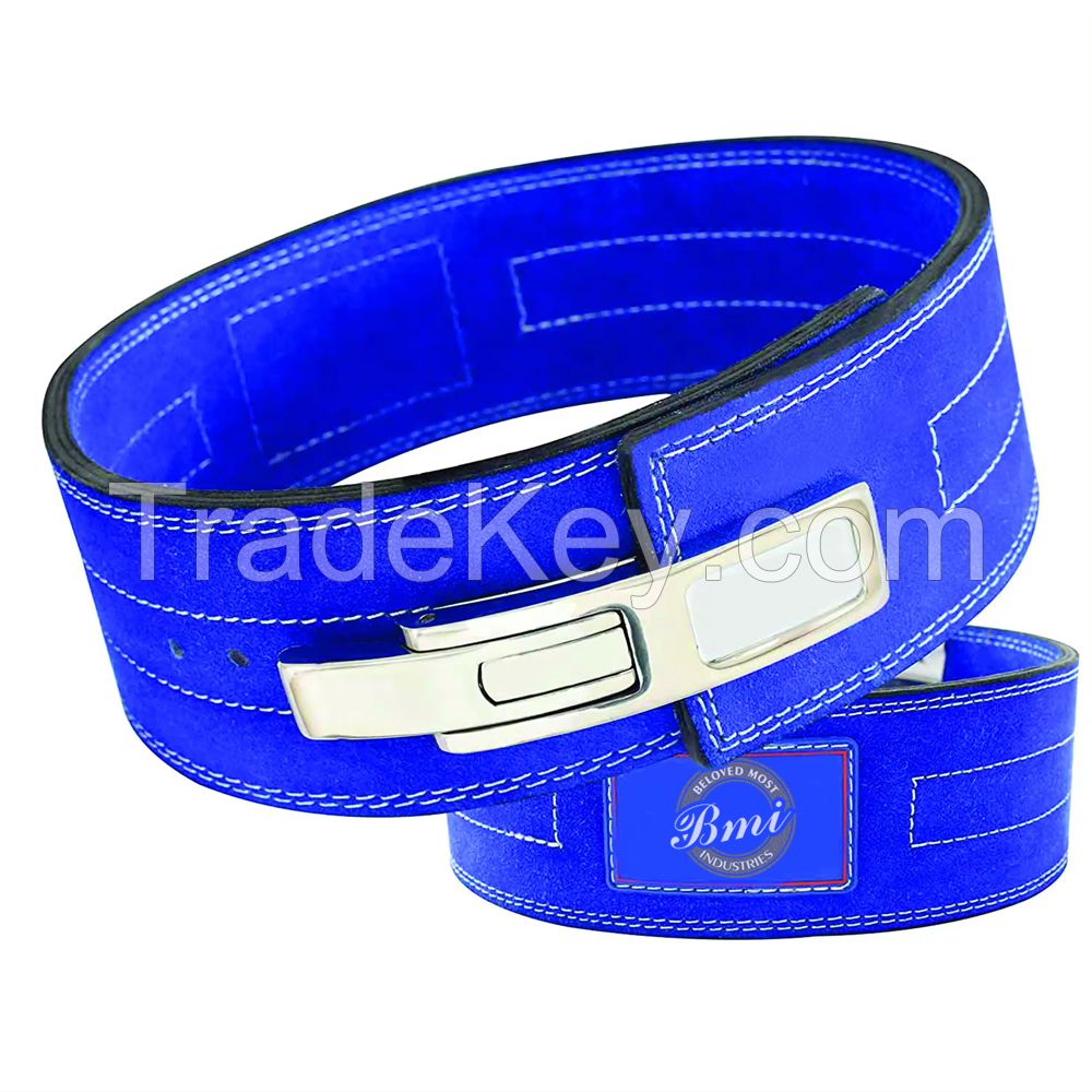 Heavy Duty Weightlifting Workout Leather Material Stainless Steel Buckle Lever Belt