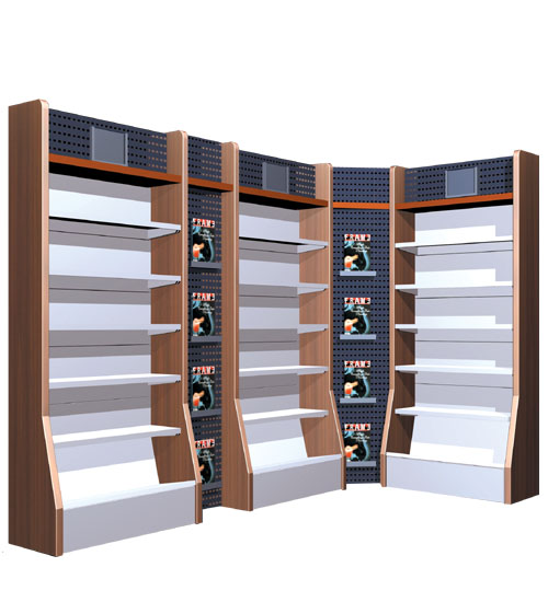 a series of book shelves