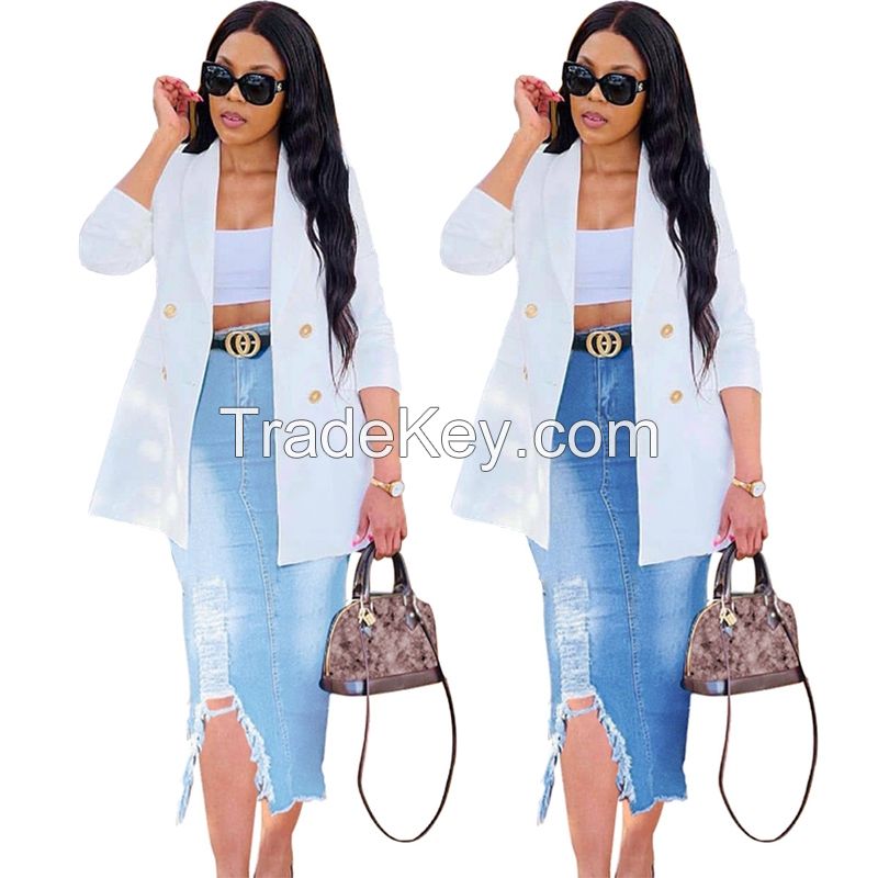 2021 New Midi Dress Split Tassel Irregular Fringe Dress Plus Size Jeans Skirt ladies Denim Skirt wom