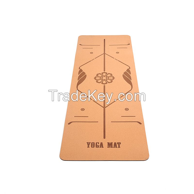 Wholesale manufacturer eco friendly tpe cork rubber natural Cork Yoga Mat