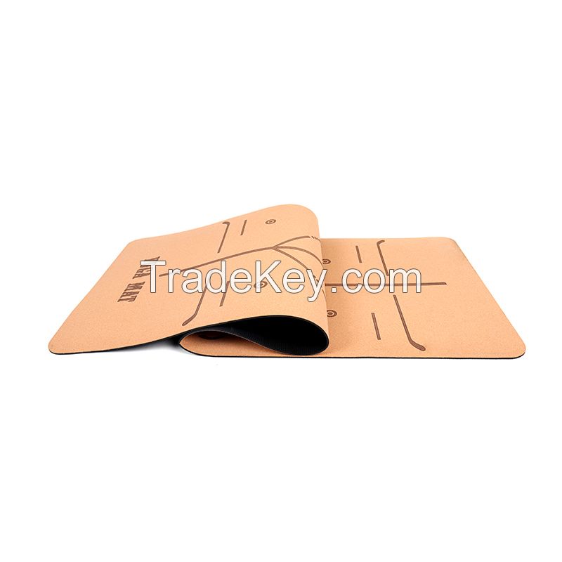 Wholesale manufacturer eco friendly tpe cork rubber natural Cork Yoga Mat