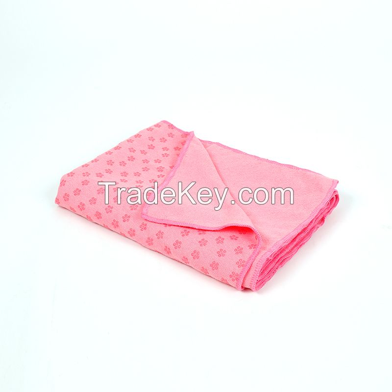 Wholesale Eco Friendly Grip Dot Yoga Towel Microfiber Non Slip Yoga Mat Towel with PVC Grip Dots