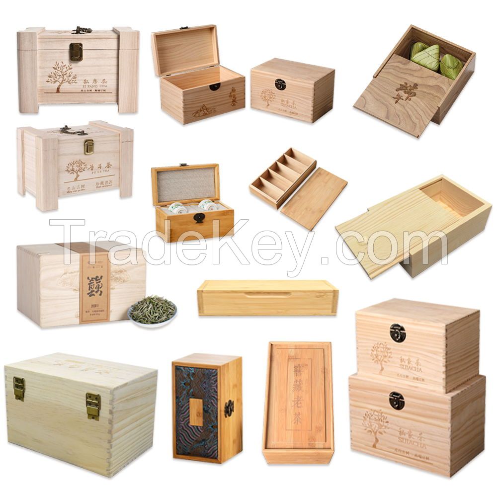 Factory Wholesale Wooden Teabag Packaging Box Customized Wood Tea Storage Box