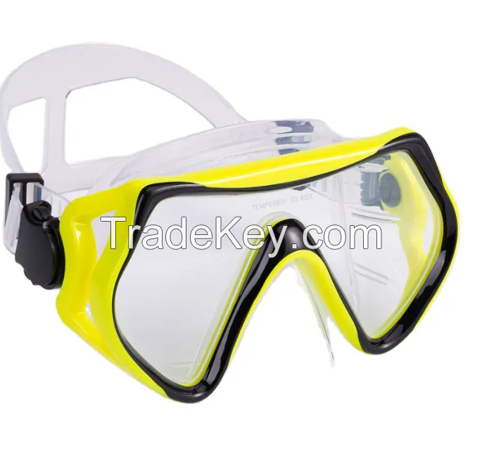   PSBCP0090-BLACK submersible glasses.  snorksubmersible mask adult size dry pipe anti-fog, diving sports protector 230g Tempered Glasses