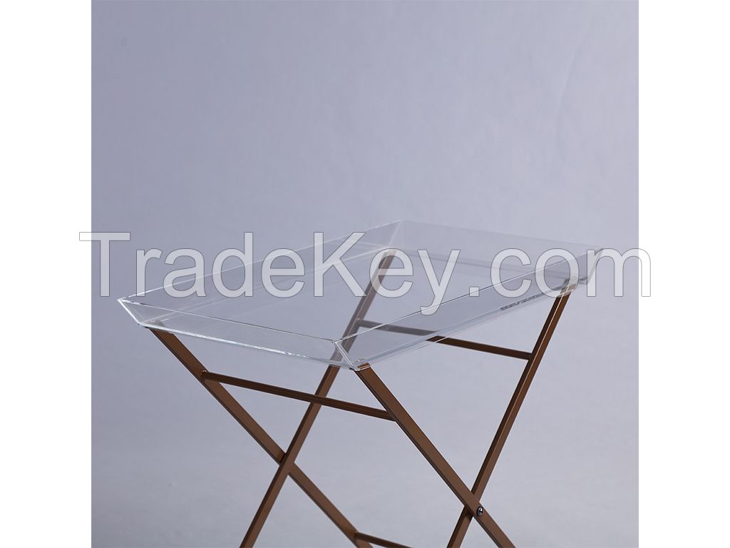 acrylic folding side table, acrylic folding end table