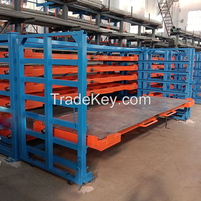 Plate Metal Shelf Heavy Duty Roll out Sheet Metal Storage System 