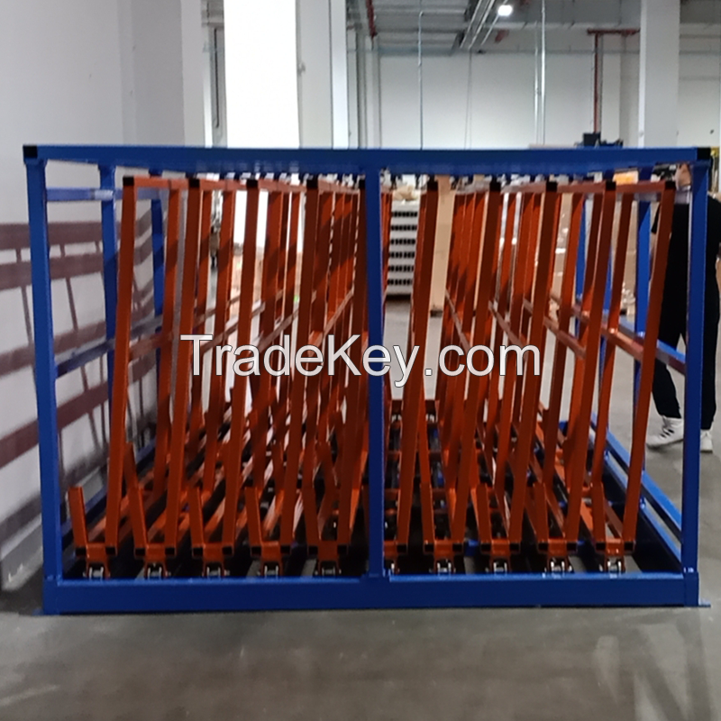 Vertical Roll out Sheet Metal Storage Rack Steel Plate Metal Storage Solutions 