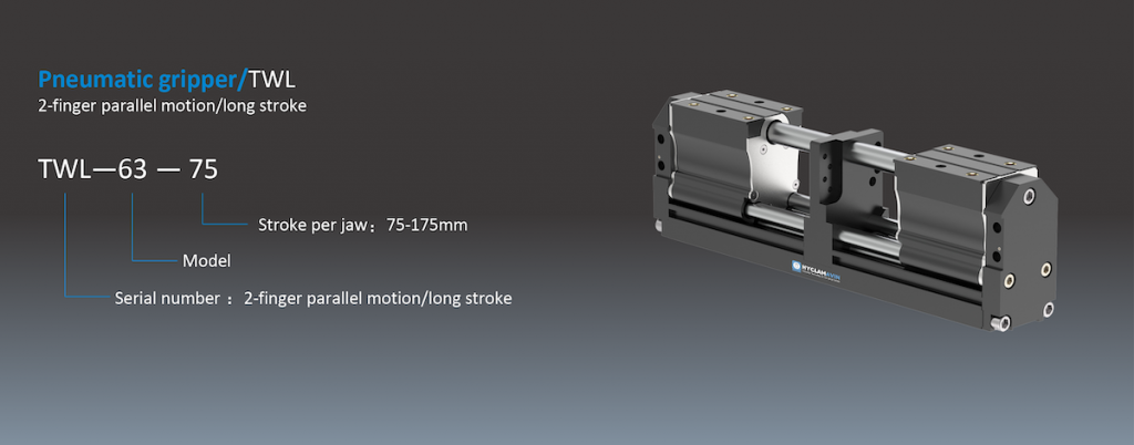 2 Finger Pneumatic Parallel Gripper, Long Stroke TWL