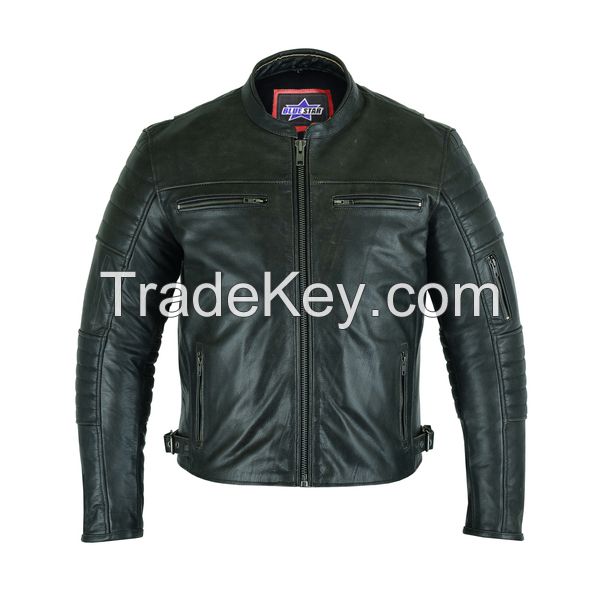 Men’s Modern Crossover Scooter Jacket – Gun Metal Brown