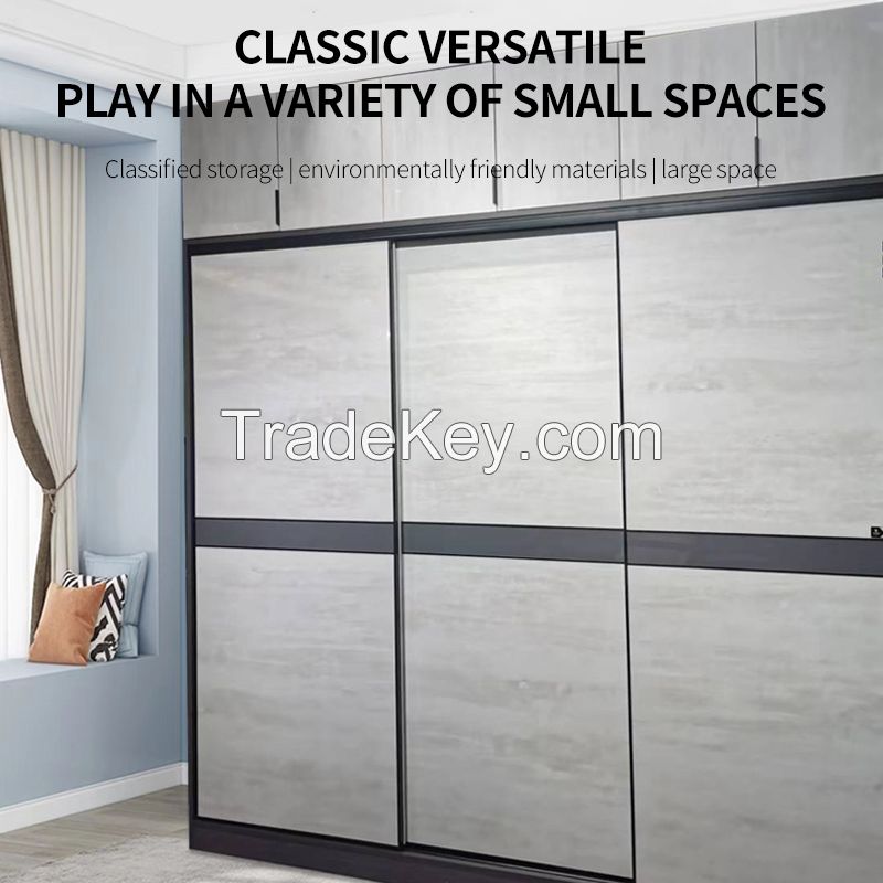 All Solid Wood Wardrobe Household Bedroom Children's Storage Cabinet Simple Modern Log Sliding Door Large Wardrobe