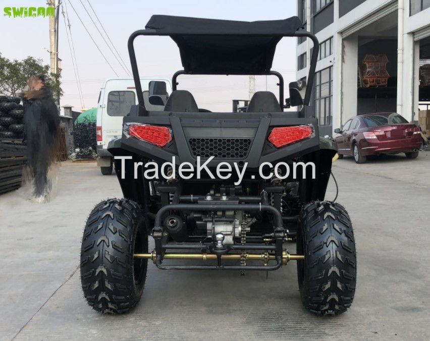 200cc UTV Electric Start Gasoline Go Kart Powered UTV with Winch Trailer Ball 2 Passenger Carts