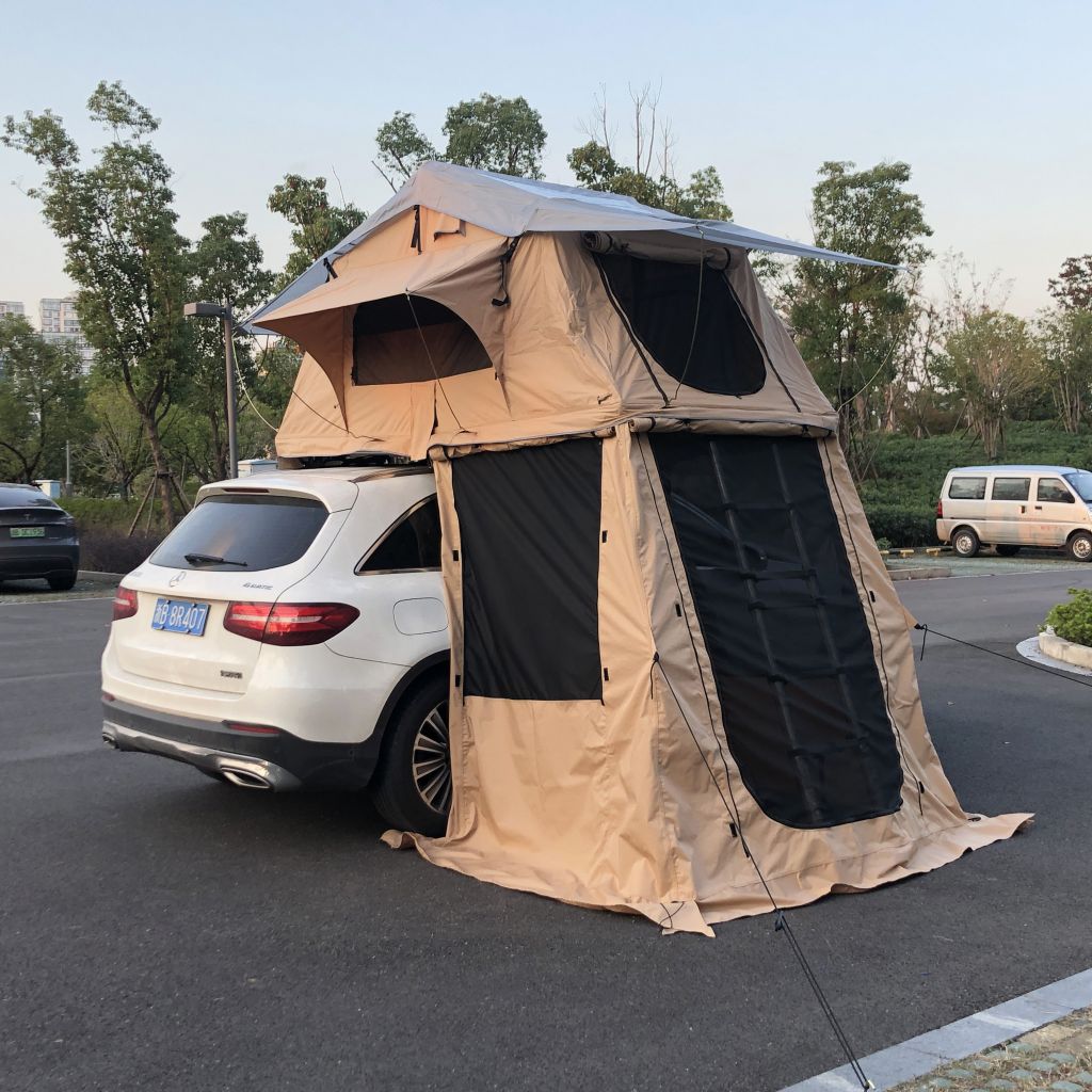 soft shell short style rooftop tent with annexing room