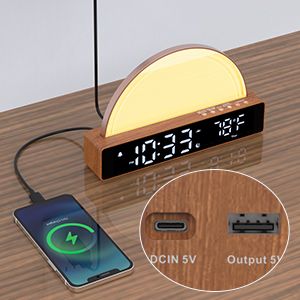 Sunrise Alarm Clock, Wake Up Light Dawn Simulator, Bedside Sun Lamp Multi Color Night Light with USB Charger, Sleep Aid, Loud Alarm Clock for Heavy Sleepers Adults, Gift for Kids Teenage Boys Girls-M9