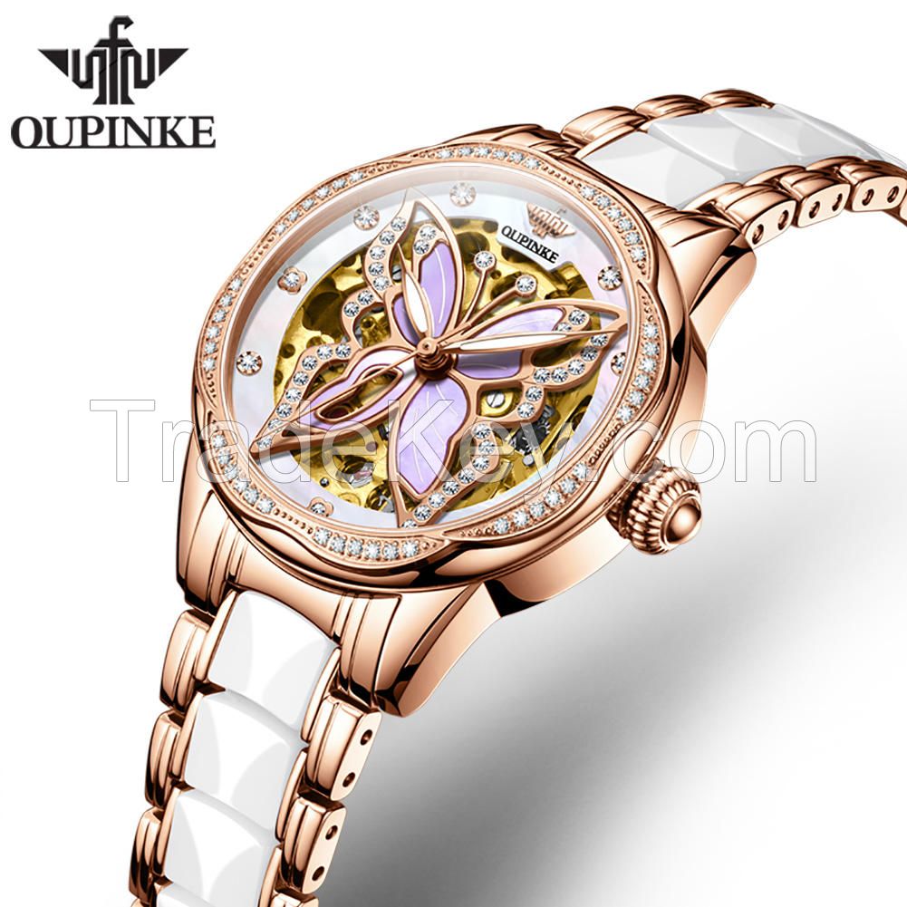 OUPINLE 3239 Series Mechanical Skeleton Watches Women Wrist Luxury Watch Custom Logo Women Ladies Watches Brands Luxury