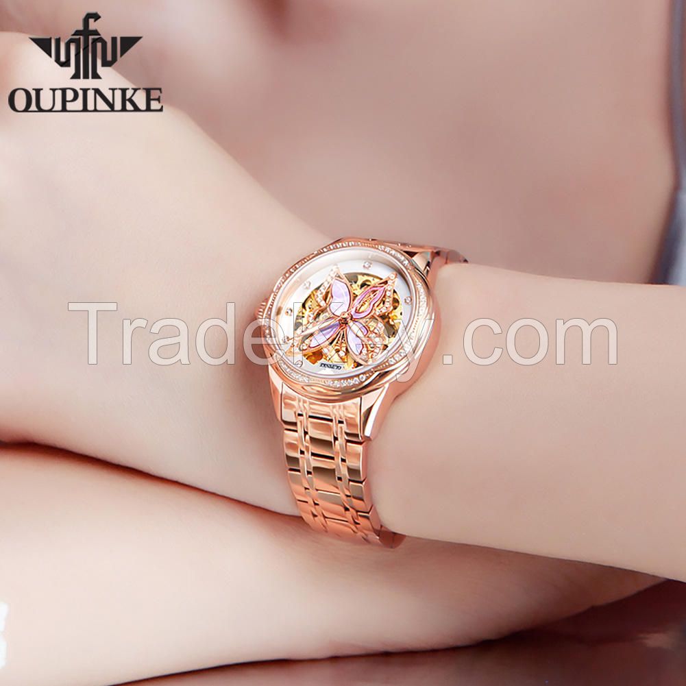 OUPINLE 3239 Series Mechanical Skeleton Watches Women Wrist Luxury Watch Custom Logo Women Ladies Watches Brands Luxury