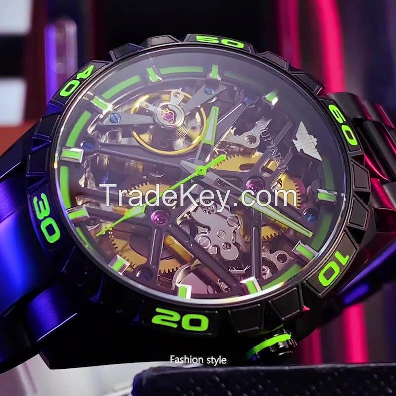 OUPINKE 3196 High Quality Original Day Date Luxury Watch Sport Dive Wrist Watches Automatic Mechanical Watch For Men