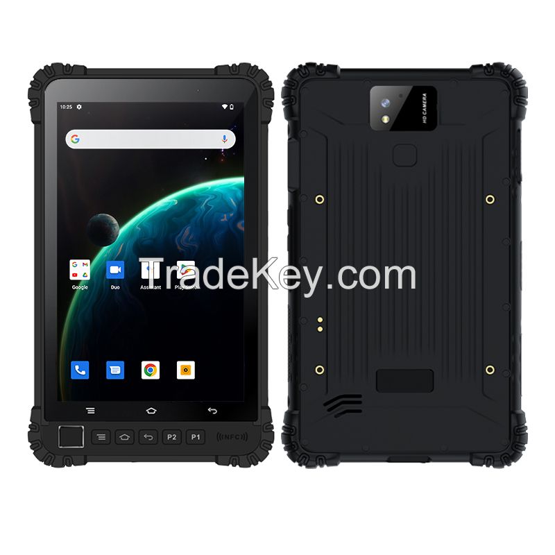 8inch Android 12 rugged tablet PC with GPS and fingerprint support GMS and code scanning