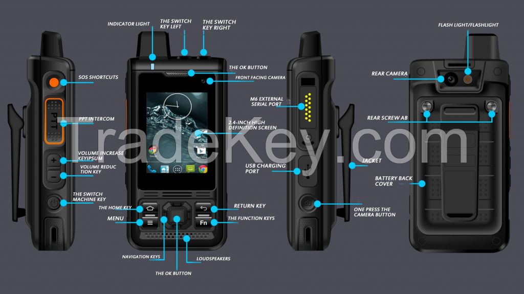 LTE4G Android smart poc Radio with GPS NFC and IP68 waterproof