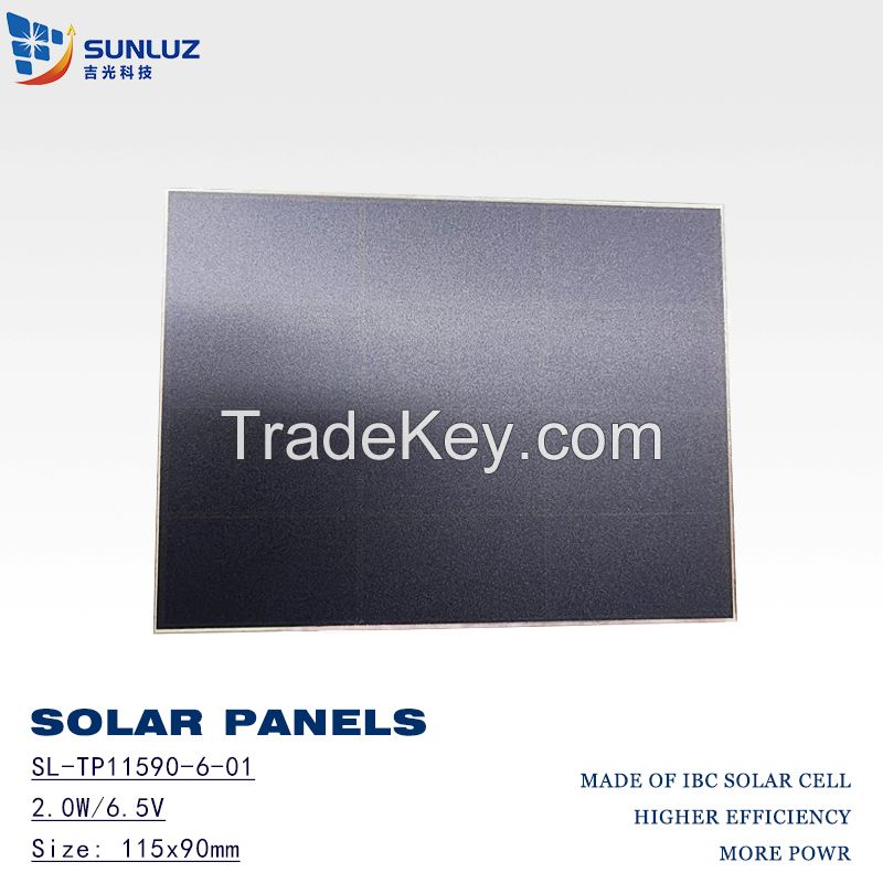 Solar Module 6.6V 2.0W, 115X90mm, black small photovoltaic module