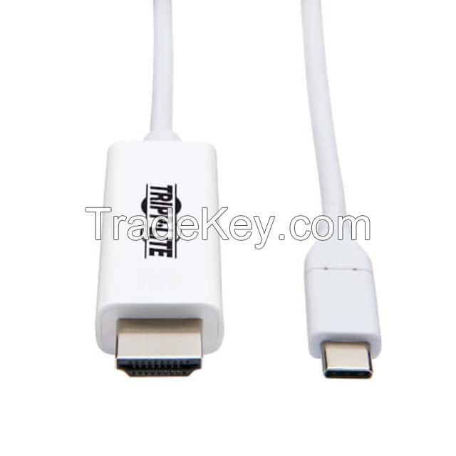 USB C Male Plug to HDMI-A Male White Round Unshielded