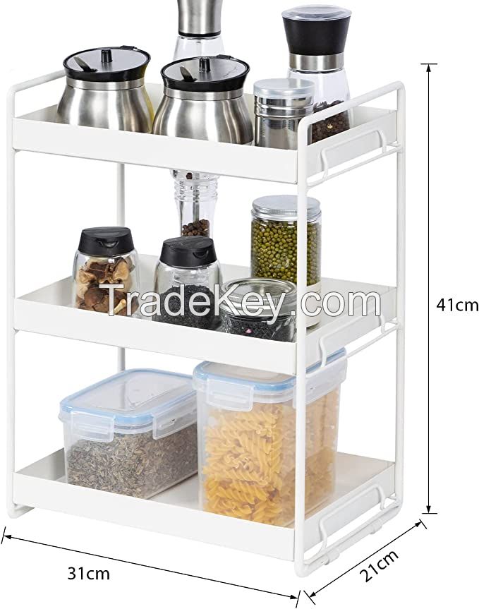 Spice Rack Organizer for Cabinet, Bathroom Organizer Countertop, Bathroom Counter Organizer, Kitchen Countertop Organizer, Bathroom Vanity Organizer, Skincare organizer, Beauty organizer, Makeup Storage, Cosmetic organizer,