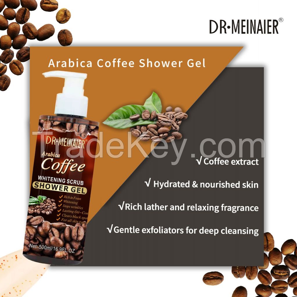 Natrual Coffee Scrub Shower Gel,Moisturizing Body Wash for Women and Men