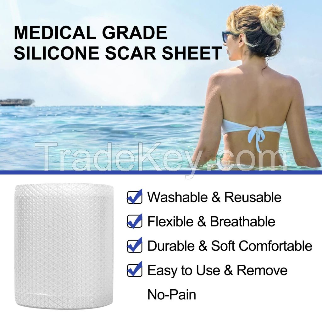 Transparent Self Adhesive Silicone Scar Tape, Silicone Sheets for Cesarean Surgical Scars