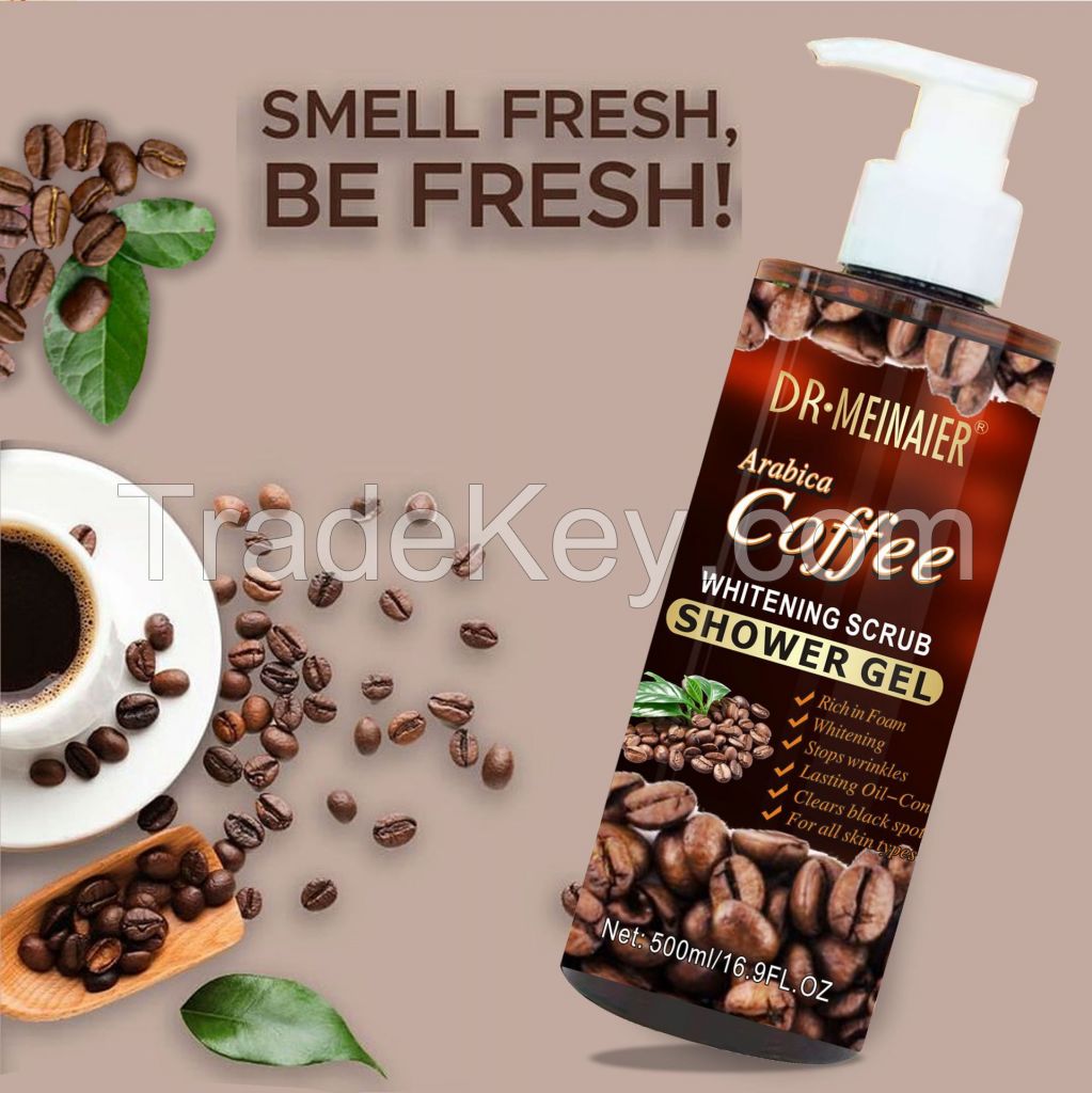Natrual Coffee Scrub Shower Gel,Moisturizing Body Wash for Women and Men