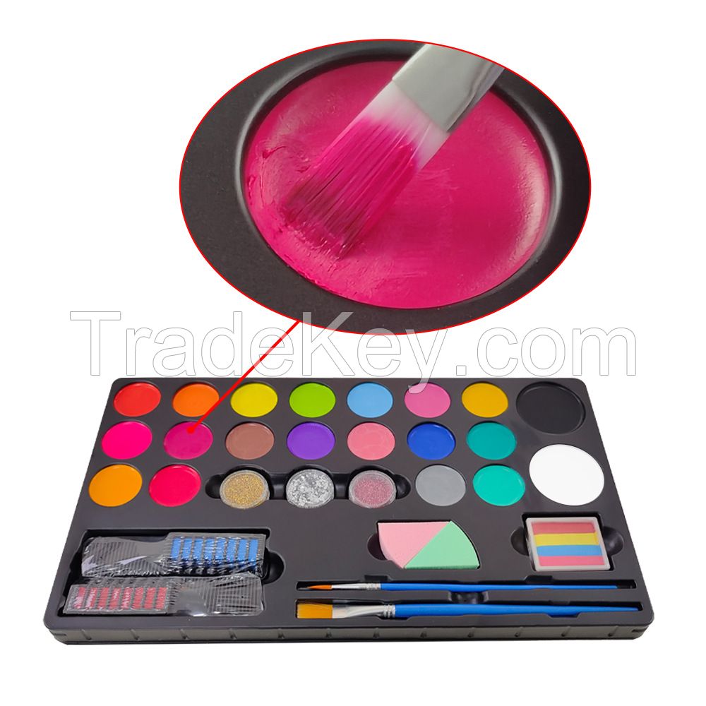 Professional Halloween Makeup Kit Non Toxic Water Activated Face Painting Kit for Kids