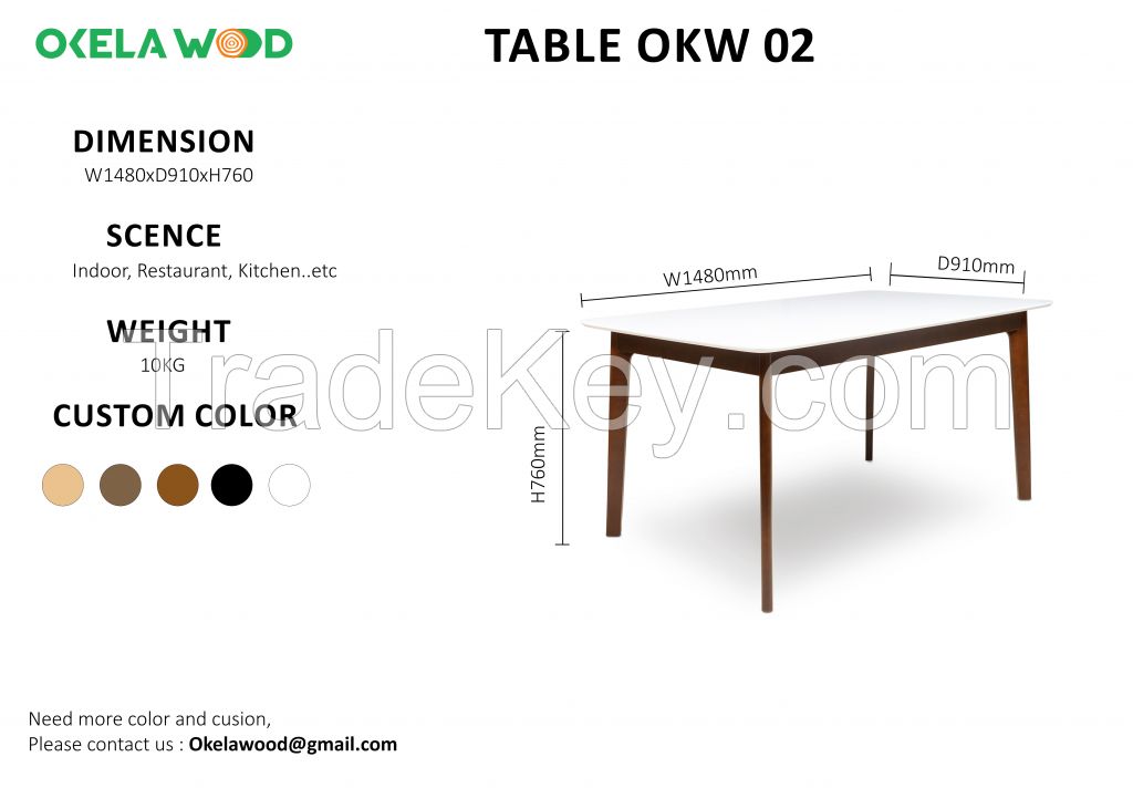 Embrace Contemporary Style with Our Streamlined Rubber Wood Dining Tables