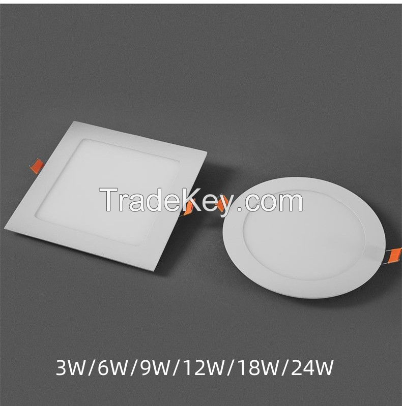 3w 6w 9w 12w 18w 24w LED round square panel lights  Aluminium