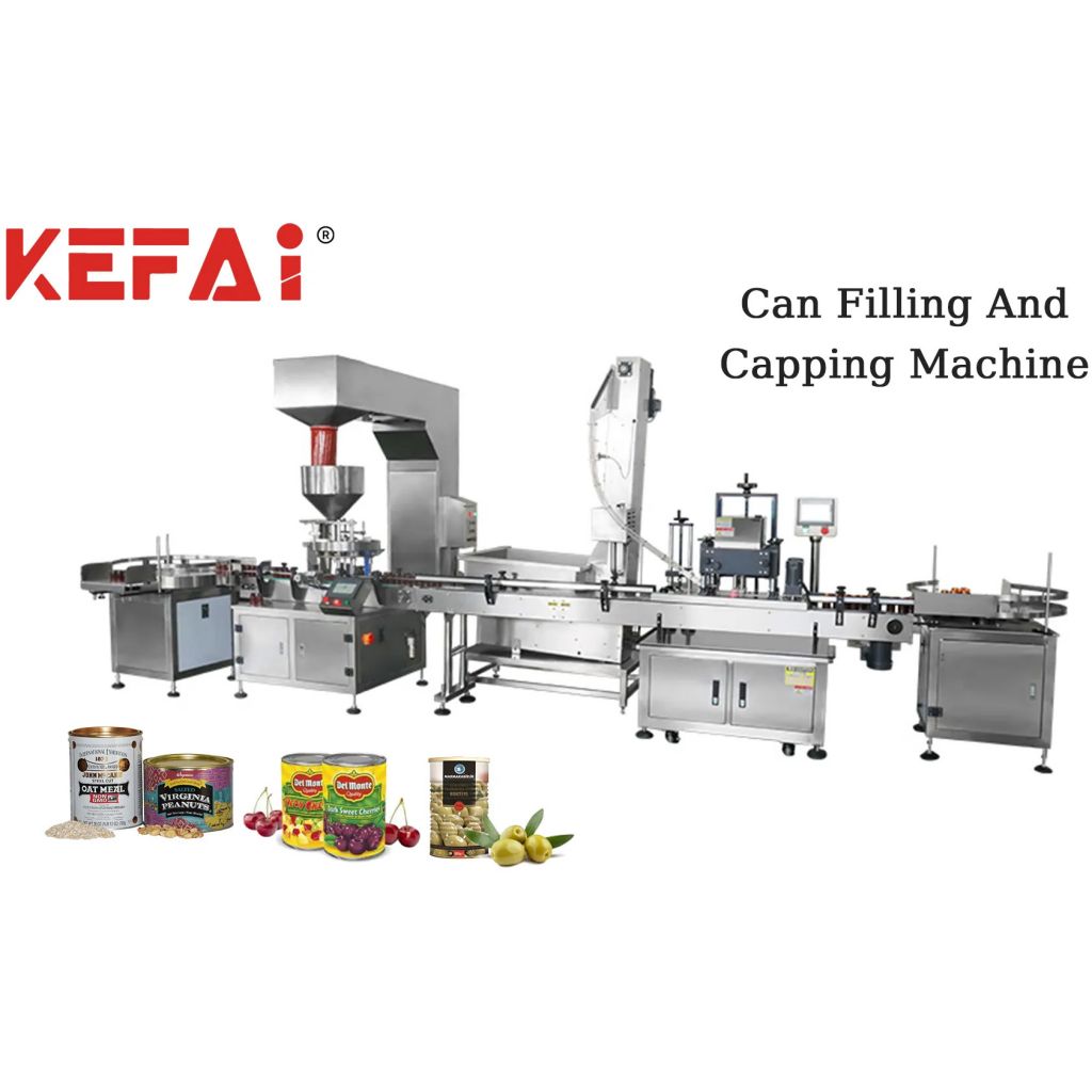 KEFAI  Hot Fully Automatic Tin Can Jar Bottle  Granule Particle Filling Packing Sealing Machine