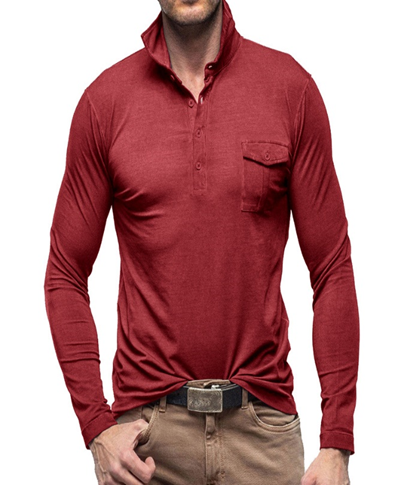 High quality long sleeve pocket polo shirt