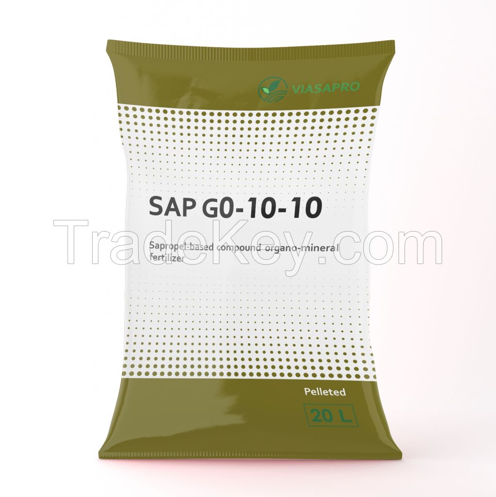 Compound organic-mineral pelleted fertilizer SAP G0-10-10