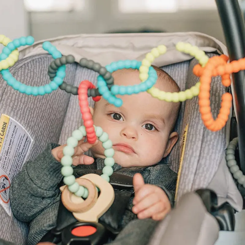 Baby Silicone Links Multi Use Baby Toy Rings Attach Toys &amp; Teethers to Stroller, Car Seat &amp; More