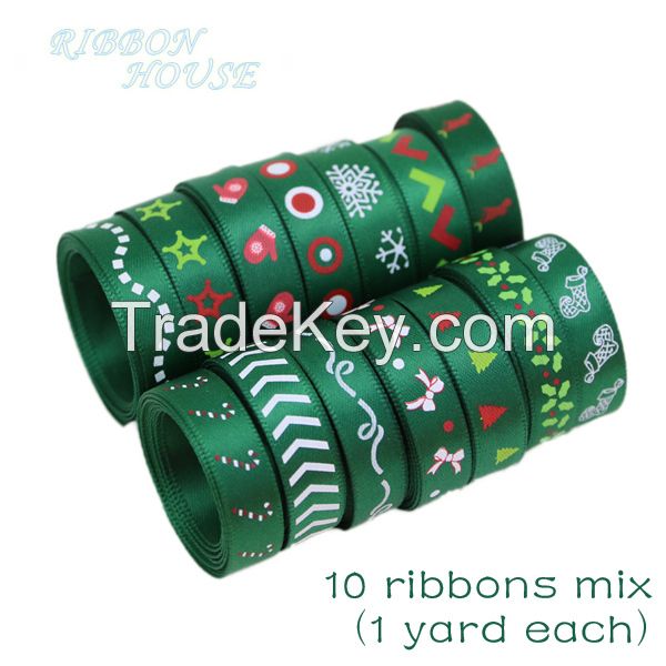 Christmas gift decorated ribbon