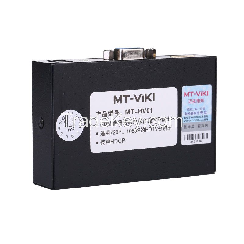 1080p Digital to Analog Adapter Compatible with HDCP HDMI to VGA Audio Converter for PC to TV TV to Projector