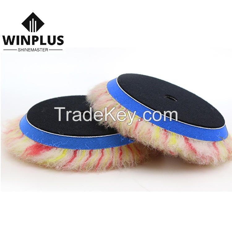 Private Label Heavy Cutting Aggressive Wool Bevel Edge Plush Wool Polishing Pad