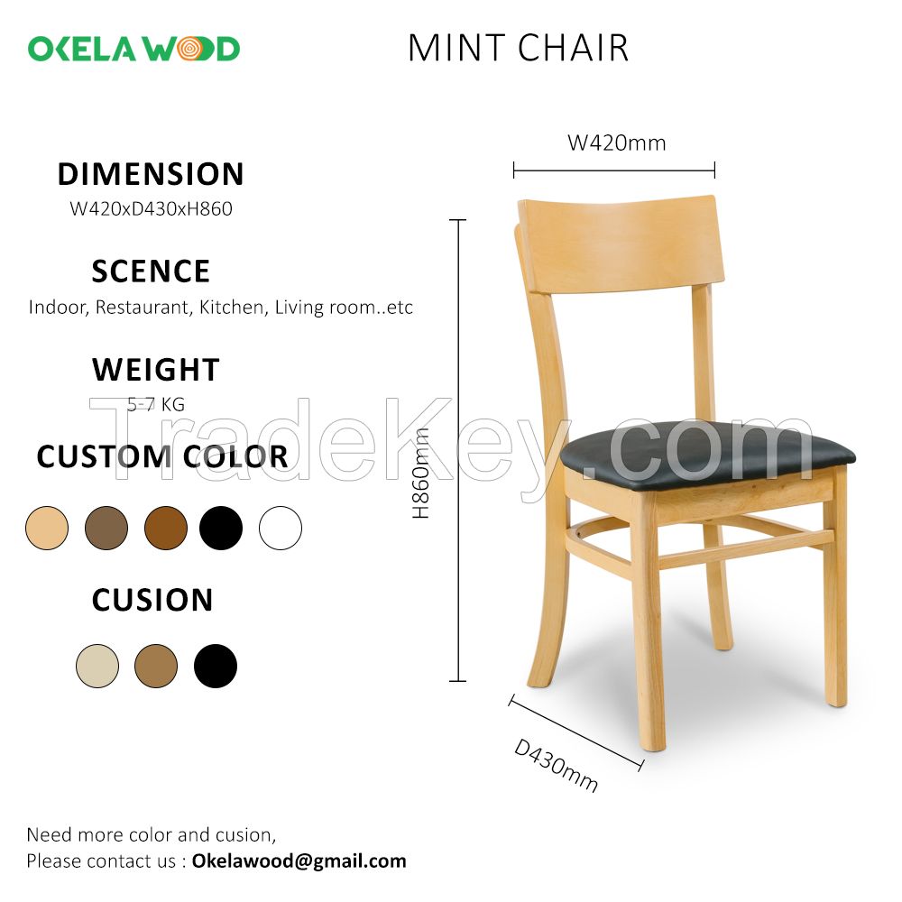 Mint Chair: High Stability Chair Wood Dining Chair Dining Room Furniture Coffee House