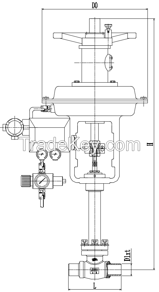 Cryogenic regulating vavle control valve bellow seal pilot cage type pneumatic diaphragm self acuated