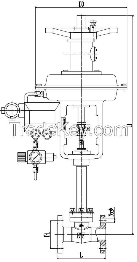 Cryogenic regulating vavle control valve bellow seal pilot cage type pneumatic diaphragm self acuated