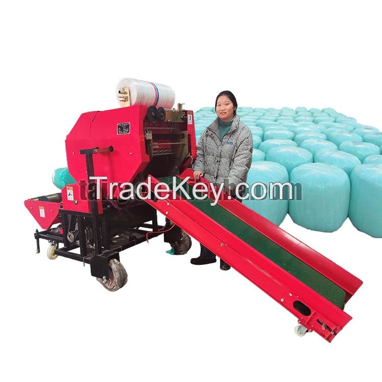 Mini Round Baler Wrapper Hay Grass Straw Silage Packing Machine