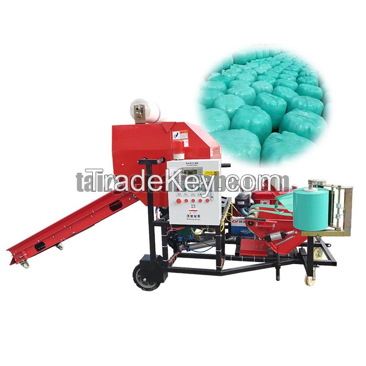 Silage Bale Straw Hay Baler Packing Machine And Wrapper Round Diesel Engine Automatic Super Naiper Grass Silage Baler Machine