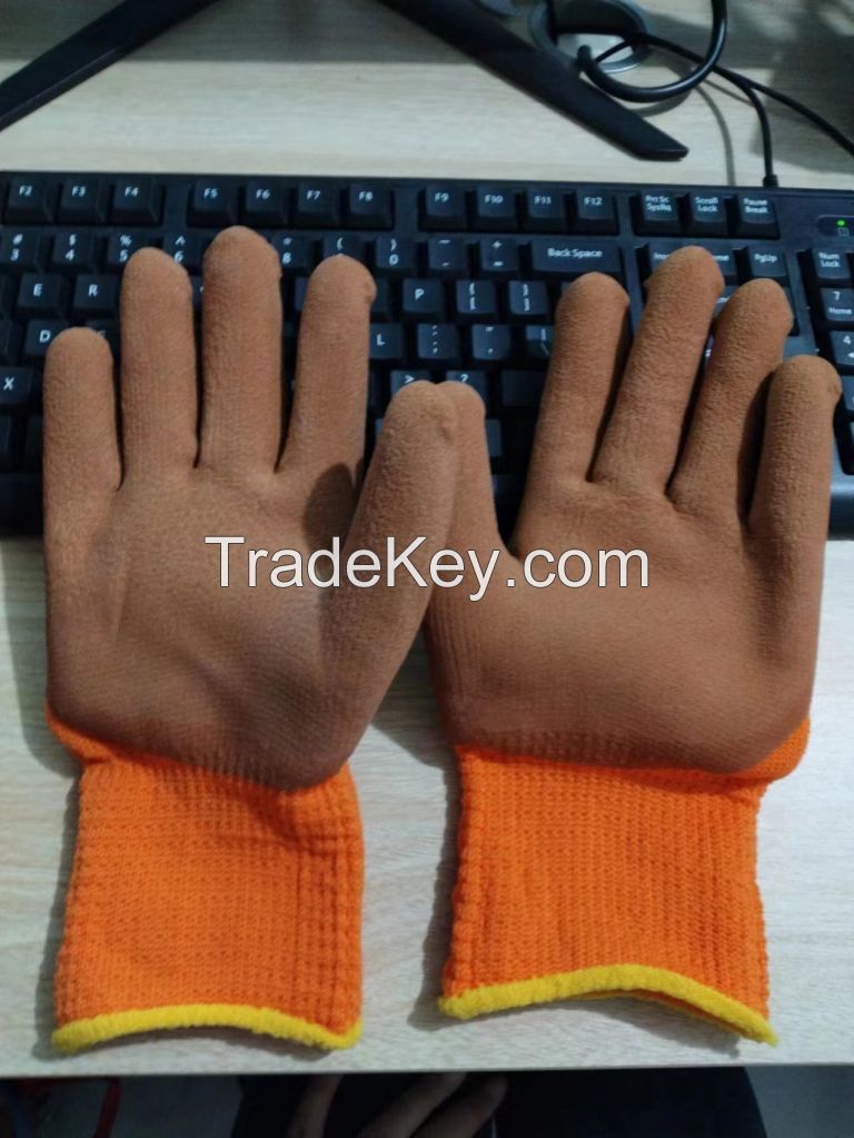 Three-Quarter Safety Gloves Comfortable and Colorful Construction with Latex Dip-Coated Cotton Liner Protective and Stylish